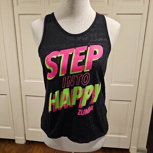 Step Into Happy Black Tank Top Size Small